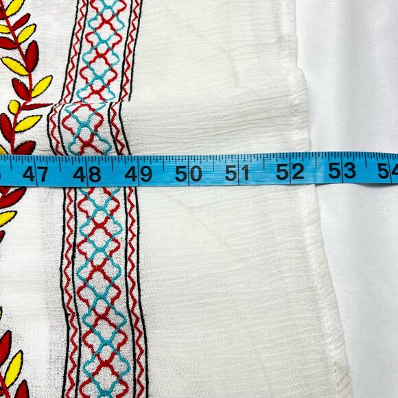 White Embroidered Midi Dress Swim Cover Beach Boho Women's XL China - Picture 8 of 8